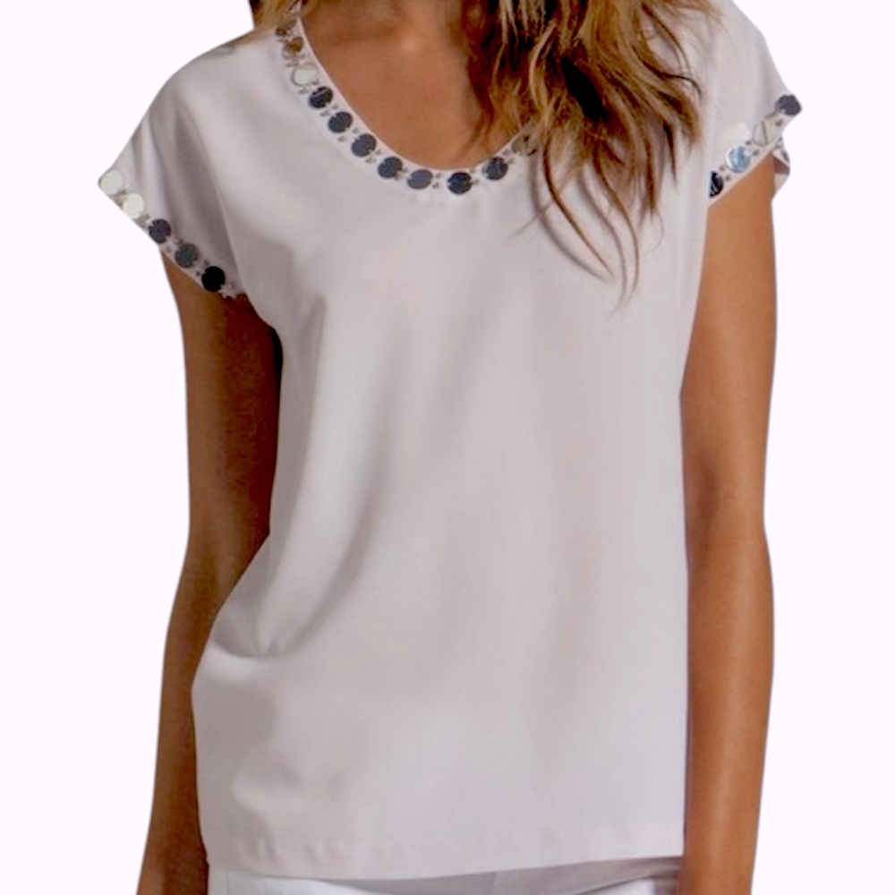 NWT- DIANE VON FURSTENBERG Acedia mirror top size 6 work business job office